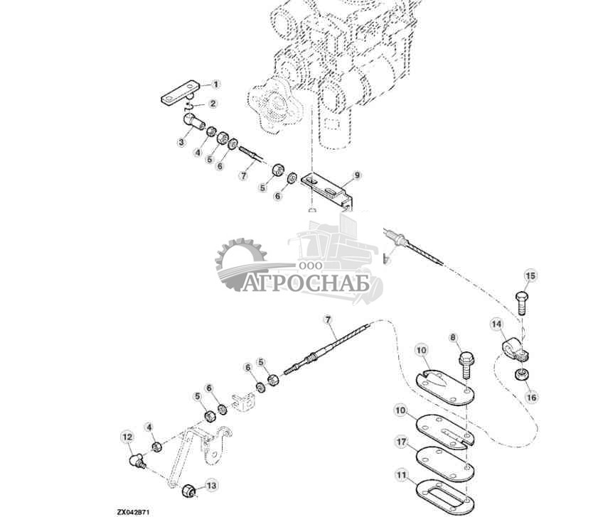 CONTROL CABLE FOR HYDROSTATIC PUMP 